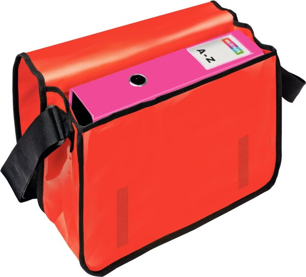 Image Umhängetasche für Briefordner, rot Überschlag mit Klettverschluss