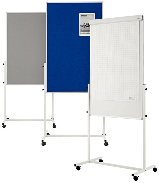 Image Universal-Board 3 in 1, Filz grau 750x1200mm, Alurahmen