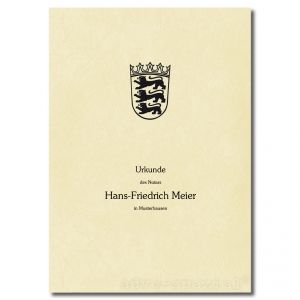 Image Urkundenumschläge Baden-Würtemberg chamois, 1-farbiger Druck, schwarz