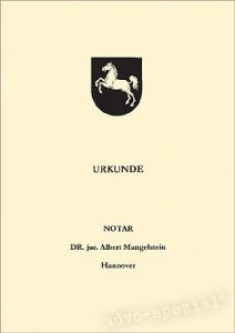 Image Urkundenumschläge Niedersachsen chamois, 1-farbiger Druck, schwarz