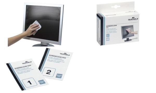 Image DURABLE Bildschirm-Reinigungstücher SCREENCLEAN DUO (9572102)