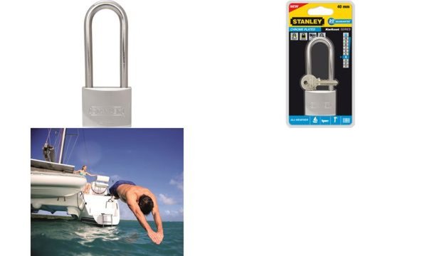 Image STANLEY Marine-Vorhängeschloss, Bre ite: 40 mm, langer Bügel (3100005)