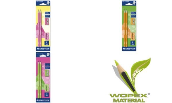Image STAEDTLER Bleistift-Set WOPEX neon, Härtegrad: HB, orange (57802477)