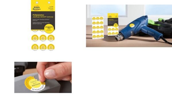 Image AVERY Zweckform Prüfplaketten Gepr üft gem. 2018-2023, gelb (72069650