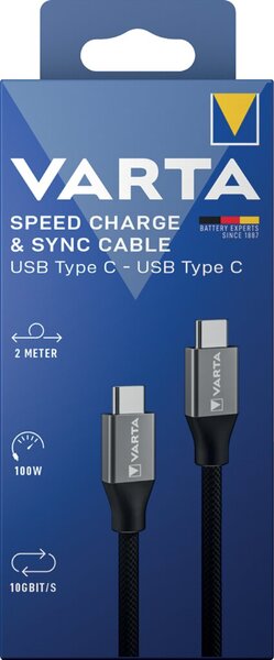 Image Speed Charge & Sync Cable, 2m, 100W 10Gbit/s, USB-A/USB-C, schwarz