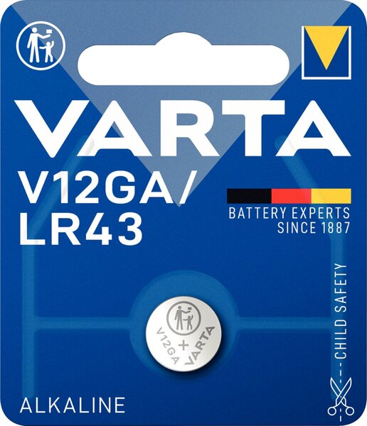Image VARTA Knopfzellenbatterie Electronics V12GA (LR43) Alkaline