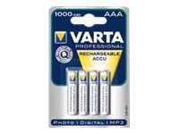 Image VARTA Professional - Batterie 4 x AAA Typ NiMH 1000 mAh (05703 301 404)