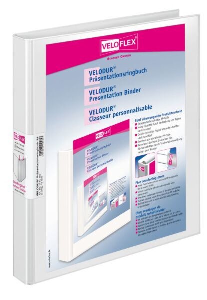 Image Präsentationsringbuch Velodur A4 2-Ring 15mm Ringdurchmesser weiß