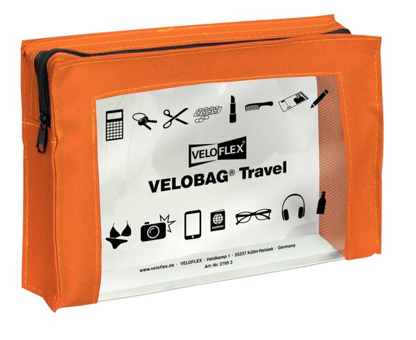 Image Velobag Travel A5, 230x160, orange PVC-Folie transparent mit farbiger