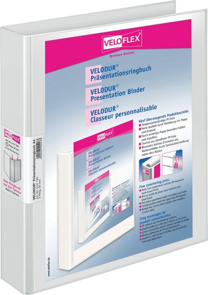 Image Präsentationsringbuch Velodur A4 2-Ring 30mm Ringdurchmesser weiß