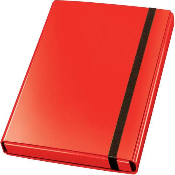 Image Sammelbox Velocolor A4, hellrot, 3 feste Innenklappen, Gummiband,