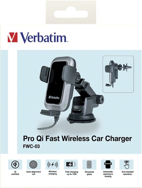 Image Fast Wireless Charger FWC-03, schwarz, Autohalterung für Smartphones,