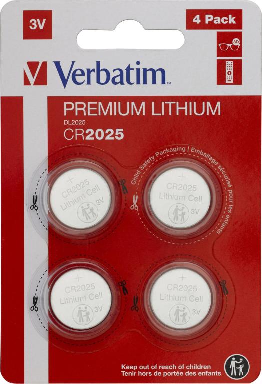 Image VERBATIM 1x4 Verbatim CR 2025 Lithium Batterie           49532