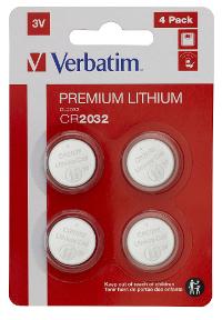 Image VERBATIM 1x4 Verbatim CR 2032 Lithium Batterie           49533
