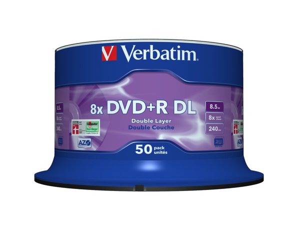 Image VERBATIM MED DVD+R Verbatim 8.5GB 8x DDL 050er CakeBox