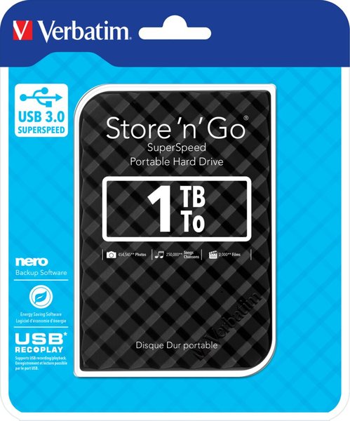 Image VERBATIM Store 'n' Go 2.5 1TB Black USB