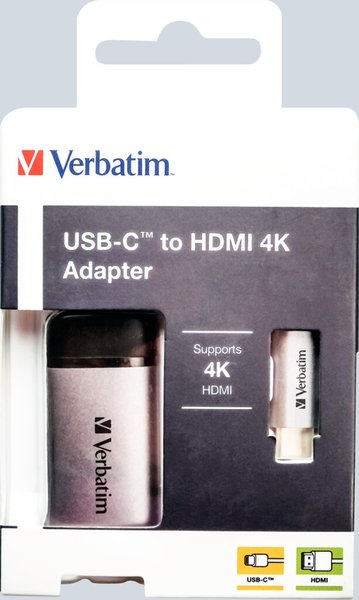Image VERBATIM USB-C Verbatim zu HDMI 4K Adapter USB 3.1 GEN 1/HDMI