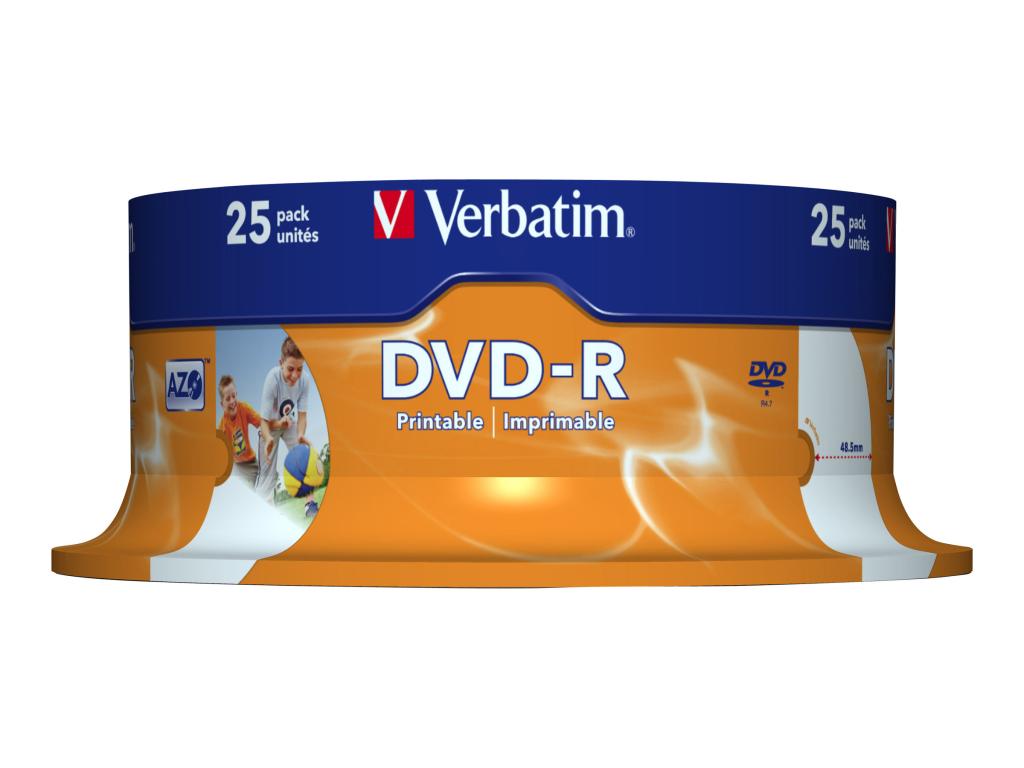 Image Verbatim DVD-R 25er Spindel 16x bedruckbar