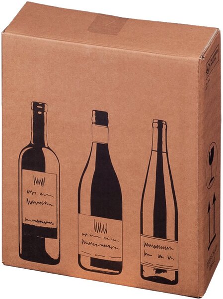 Image Versandkarton braun für 3 Flaschen PTZ geprüft
