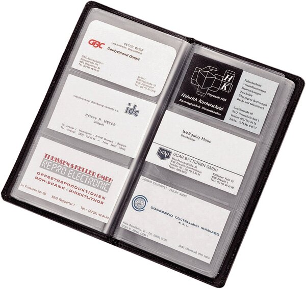 Image Visitenkartenalbum schwarz Lederimitat für 120 Karten