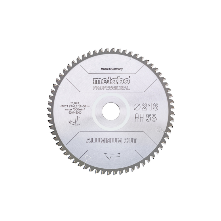 Image METABO ALUMINIUM CUT PROFESSIONAL 628443000 Kreissägeblatt 216 x 30 x 1.8 mm Zä
