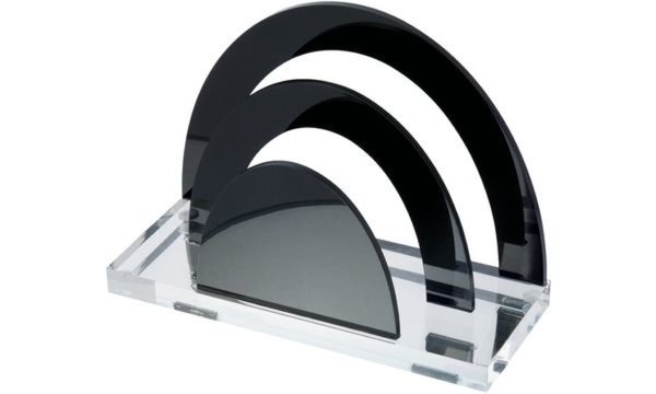 Image WEDO Briefständer "acryl exklusiv", glasklar-schwarz aus Acryl, 2 Fächer, im Ge
