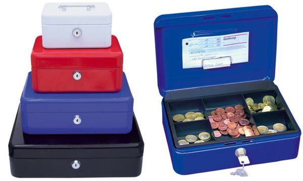 Image WEDO Geldkassette mit Clip, blau (B)300 x (T)240 x (H)90 mm schwarz, 5 Einsatzf