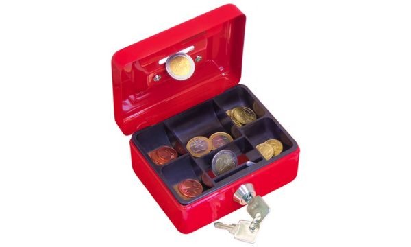 Image WEDO Kindergeldkassette mit Einwurf-Schlitz, farbig sortiert kratzfest, pulverb