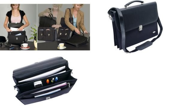 Image WEDO Ladies Flap-Over Briefcase Kosmetiktasche Schwarz