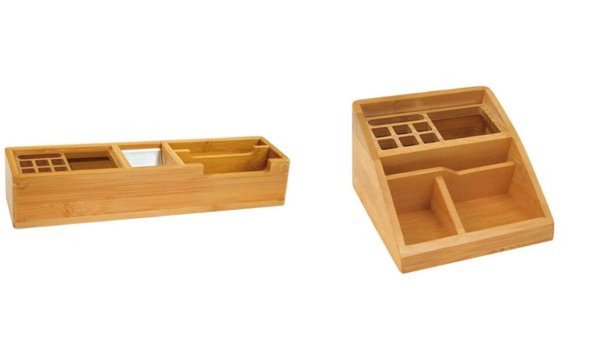 Image WEDO Multiköcher, aus Bambus, schräg 3 große Fächer, 1 großes Fach mit Aluminiu