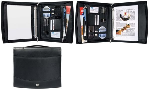 Image WEDO Orgamappe Elegance, DIN A4, Kunstleder-Nylon, schwarz mit Tragegriff, mit 