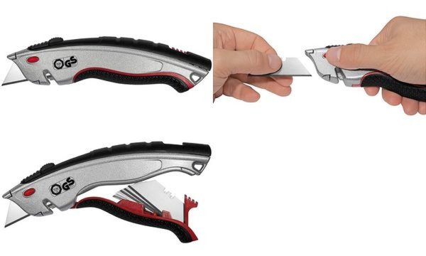 Image WEDO Safety-Cutter Profi Plus, Klinge: 19 mm, silber/schwarz automatischer Klin
