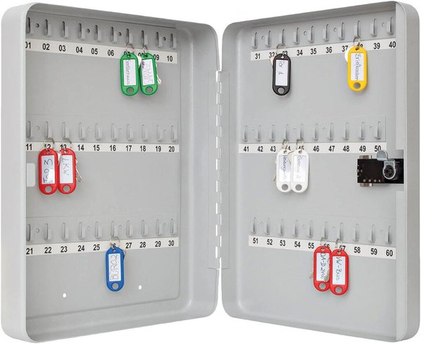 Image WEDO Schlüsselschrank mit mechanischem Zahlenschloss, für 60 Schlüssel, flach, 