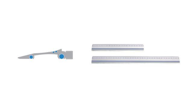 Image WEDO Schneidelineal, 300 mm, aus Alumium, mit Stahlkante rutschsichere Gummiein