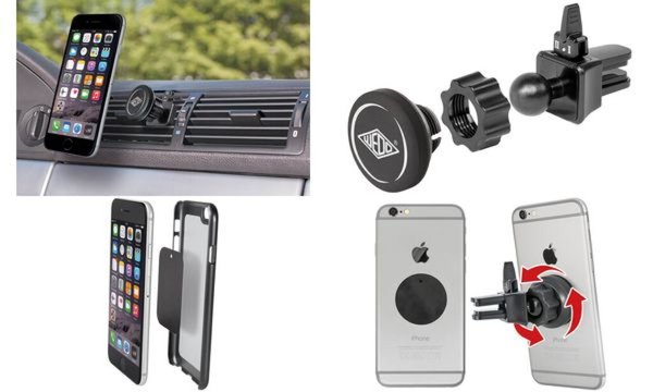 Image WEDO Smartphone-KFZ-Magnethalter "Dock-it", schwarz Mini-Halterung für alle Sma