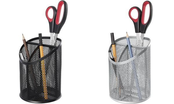 Image WEDO Stifteköcher Office, aus Drahtmetall, 3 Fächer, silber Drahtmetall pulverb