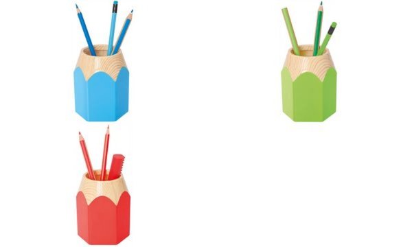 Image WEDO Stifteköcher "PENCIL", aus Kunststoff, apfelgrün in Form einer Buntstiftsp