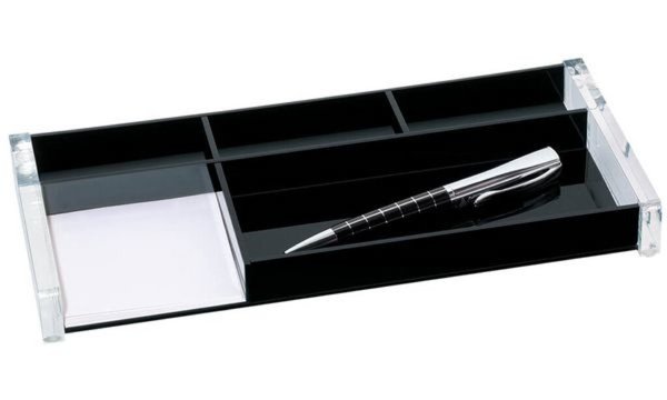 Image WEDO Stifteschale "acryl exklusiv", 5 Fächer, glasklar/ schwarz, aus Acryl, im 