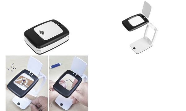 Image WEDO Tischlupe Pocket mit LED-Licht , weiß/schwarz (62775101)