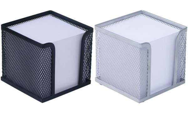 Image WEDO Zettelbox Office, aus Drahtmetall, schwarz mit 700 Blatt weißem Papier gef