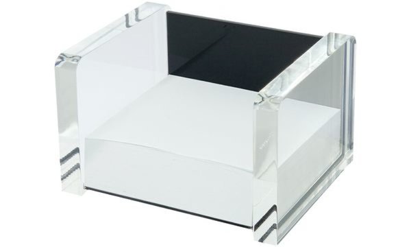 Image WEDO Zettelbox "acryl exklusiv", glasklar/schwarz aus Acryl, mit 500 Blatt weiß