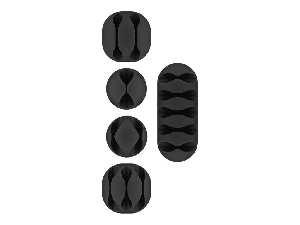 Image WENTRONIC Goobay 70683 Kabelmanger-Set selbstklebend Schwarz 1 Set