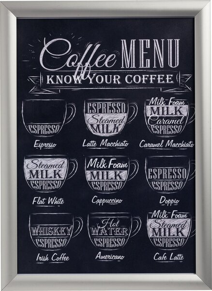 Image Wandprospekthalter A3 mit Klapprahmen silber zur Wandmontage