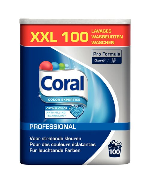 Image Waschpulver Fein- und Buntwaschmittel Coral Prof. Optimal Color 100 Wäschen