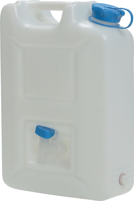 Image Wasserkanister 22l HD-PE stapelbar,m.Auslaufhahn H495xB350xT165mm HÜNERSDORFF