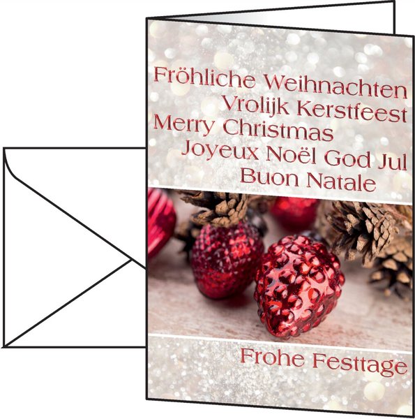 Image Weihnachts-Karte+Umschlag Chr. Spirit Blind-/Folienprägung Glanzkarton
