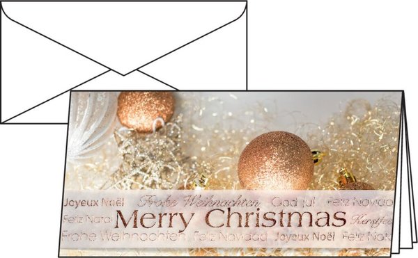 Image Weihnachts-Karten Glanzkarton inkl. Umschläge DL, 220g, Christmas Glitter