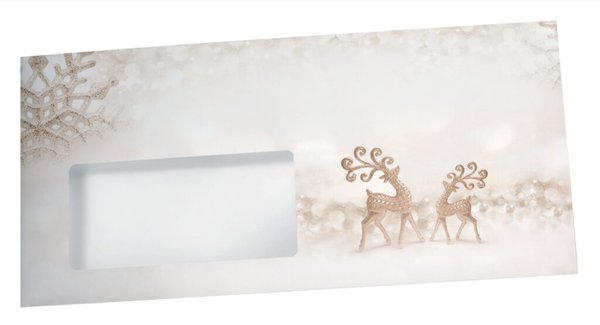 Image Weihnachts-Umschlag Brilliant Deer gummiert, Spezialpapier, Innendruck