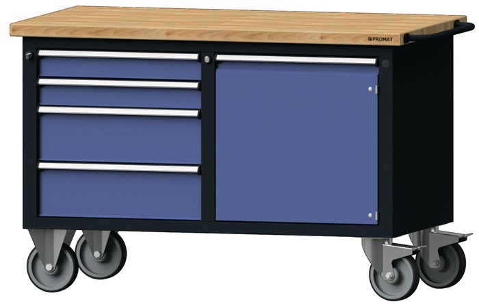 Image Werkstattwagen H840xB1350xT700mm grau/blau NCS Anz.Schubl.xH 2x85/170,1Tür 510mm
