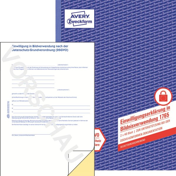 Image Einwilligung Bildnisverwendung A4, SD, 2 x 40 Blatt, DSGVO-konform
